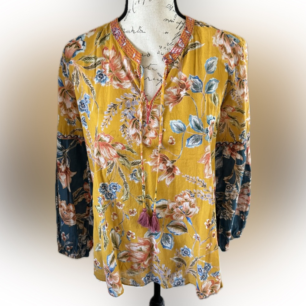 JOHNNY WAS Effortless Peasant Blouse